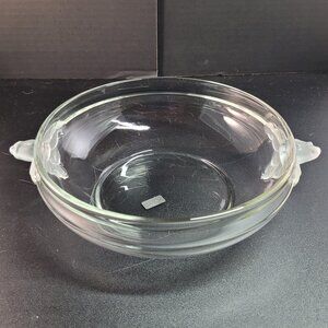 VINTAGE MIKASA CRYSTAL SATIN ROSE FRUIT BOWL 9" DIAMETER